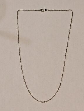 Vintage 18k Plate - Silver Tone Necklace - 18.5 Inches Length - Plated 18KTP